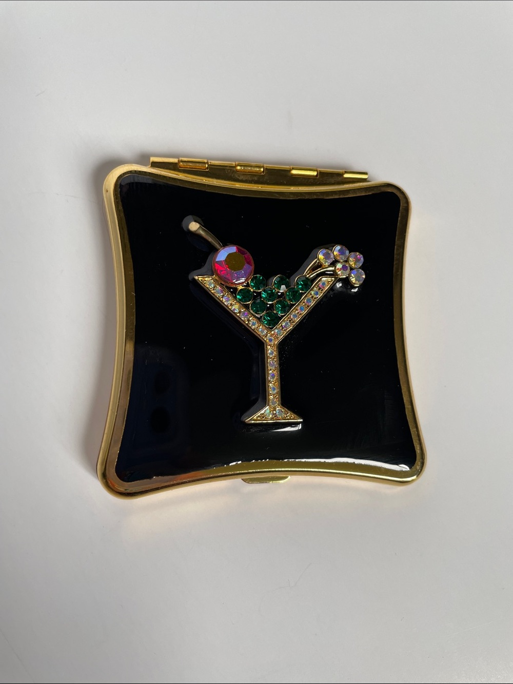 Vintage Spring Street Gold-Tone Martini mirror.
